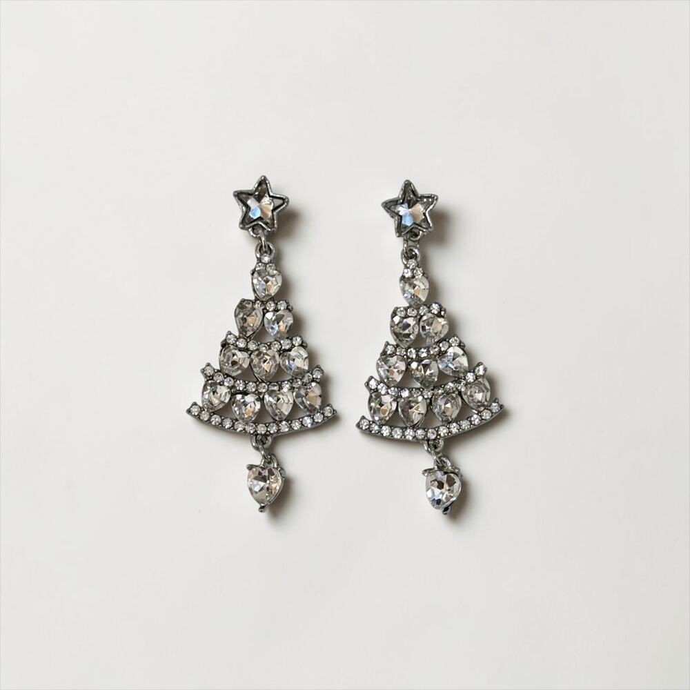 Rhinestone Christmas Tree Dangle Earring